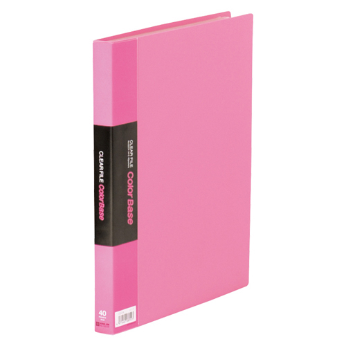 【キングジム】クリアーファイル　カラーベース　Ｗ　Ａ４判タテ型　４０ポケット（ピンク） １冊/132CWヒン