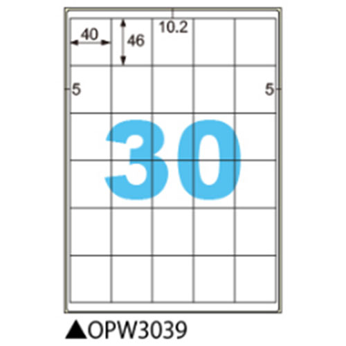 【ヒサゴ】撥水紙ラベル　Ａ４　３０面 １個/OPW3039