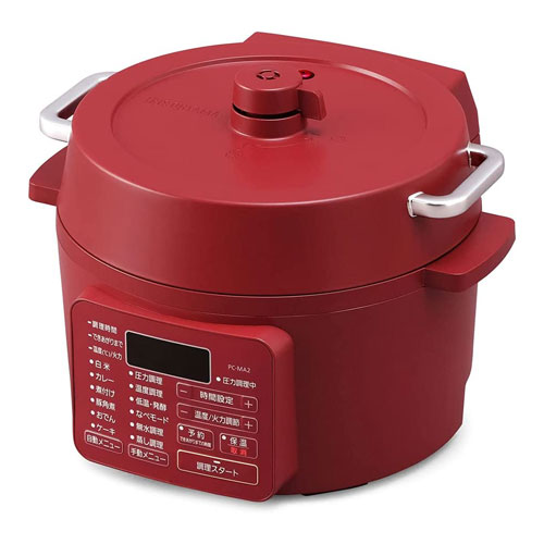 【アイリスオーヤマ】電気圧力鍋　２．２Ｌ　ＰＣ－ＭＡ２－Ｒ　卓上鍋　キッチン家電（カシスレッド） １台/PC-MA2-R