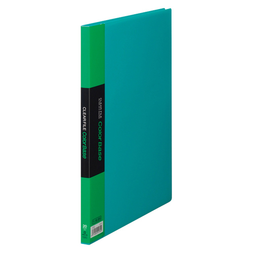 【キングジム】クリアーファイル　カラーベース　ポケット溶着式　Ａ４判タテ型　２０ポケット（緑） １冊/132Cミト