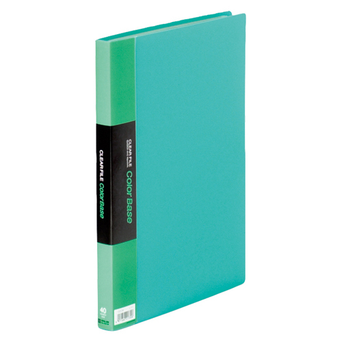 【キングジム】クリアーファイル　カラーベース　ポケット溶着式　Ａ４判タテ型　４０ポケット（緑） １冊/132CWミト