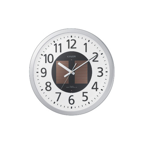 【リズム時計】電波掛時計　エコライフＭ８１５（シルバーメタリック） １個/4MY815-019