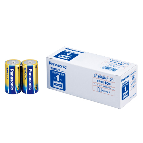 【パナソニック】エボルタアルカリ乾電池　単１形　１０本パック　形式：単１形（１．５Ｖ） １０本/LR20EJN/10S