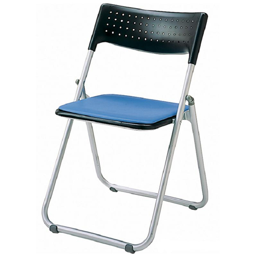 【アイリスチトセ】スチール折畳み椅子　パット付タイプ（ブルー） １脚/SS-S139N-BL