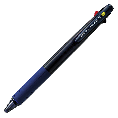 【三菱鉛筆】ジェットストリーム　３色ボールペン０．３８（黒・赤・青）（本体色：透明ネイビー） １本/SXE340038T.9