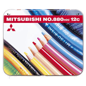 【三菱鉛筆】色鉛筆８８０　ミニ　１２色セット １セット/K880M12CP(N)