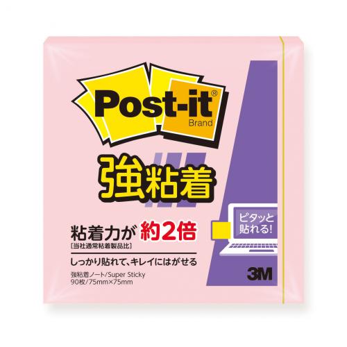 【スリーエム】ポスト・イット（Ｒ）　強粘着ノート　パステルカラー　３Ｍ　ポストイット　ふせん　付箋（ピンク） １個/654SS-RPP