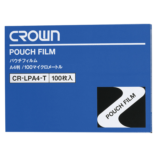 【クラウン】パウチフィルム　１００枚入　規格：Ａ４判 １００枚/CR-LPA4-T