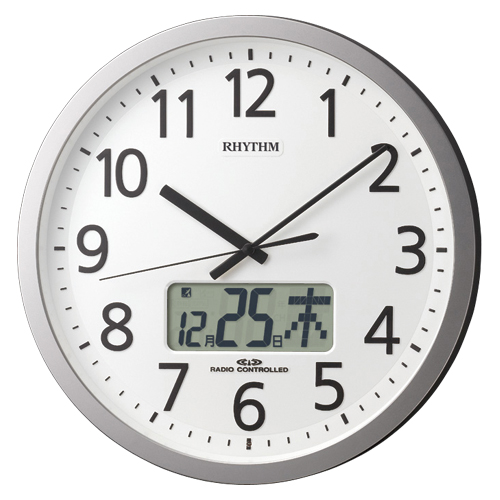 【リズム時計】電波時計　プログラムカレンダー４０５ＳＲ（シルバーメタリック） １個/4FN405SR19