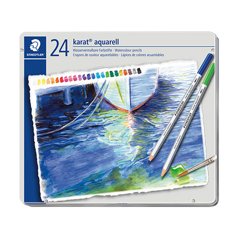 【ステッドラー】カラトアクェレル水彩色鉛筆　24色　24色/缶入 １セット/125 M24