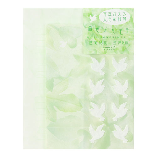 【デザインフィル】レターセット１００　森色のキモチ柄 １個/86100006