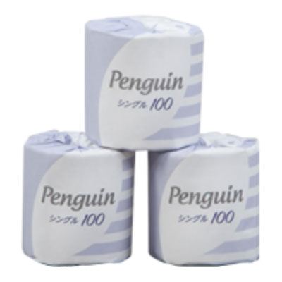 【丸富】業務用トイレットペーパー　芯ありペンギン個包装　８０ロール ８０ロール/ペンギン100m1RS