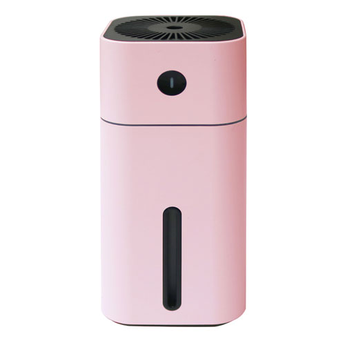 【トレードワン】ＵＳＢデスクトップ加湿器　タワー型　超音波式　寝室　オフィス　卓上　ミスト　シンプル　ピンク（ピンク） １台/70144