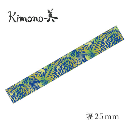 【カミイソ】和柄マスキングテープ　ｋｉｍｏｎｏ美　粋　若草　幅２５ｍｍ １個/GR-3010