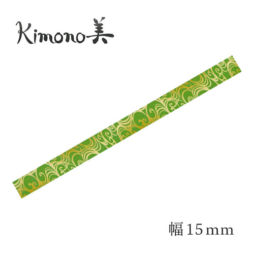 【カミイソ】和紙マスキングテープ　ｋｉｍｏｎｏ美　粋　光琳水　幅１５ｍｍ １個/GR-3013