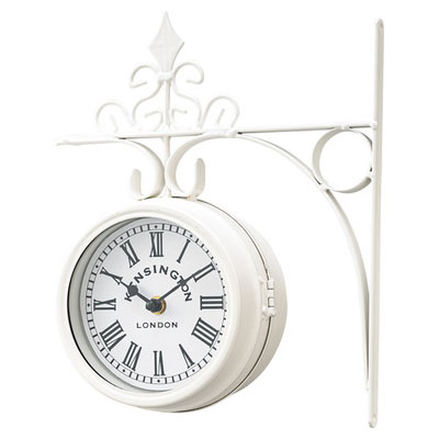 【東谷】ウォールクロック　Ｓ　掛け時計　両面時計　装飾小物　ＣＬＫ－１０１ＷＨ（ホワイト） １個/CLK-101WH