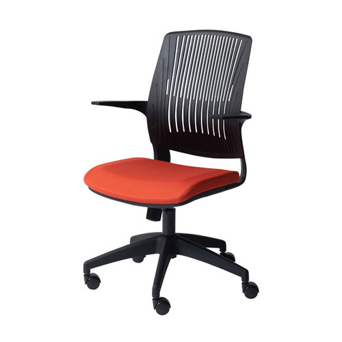 【東谷】クレコ　オフィスチェア　椅子　ＯＦＣ－５０ＯＲＢ（オレンジ×ブラック） １脚/OFC-50ORB