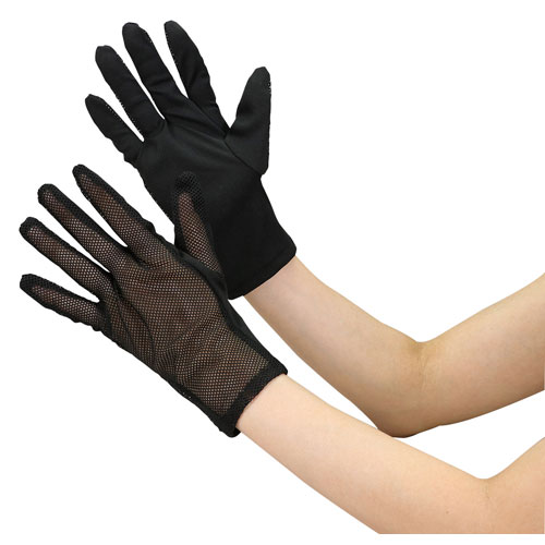 【アーテック】非接触メッシュグローブ　感染予防　対策　使い捨て　手袋　メッシュ（黒） １枚/051276