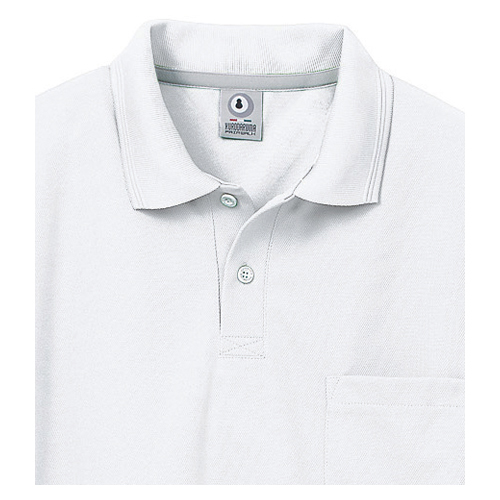 【カンセン】半袖ポロシャツ　サイズ：Ｍ（ホワイト） １枚/26446-90