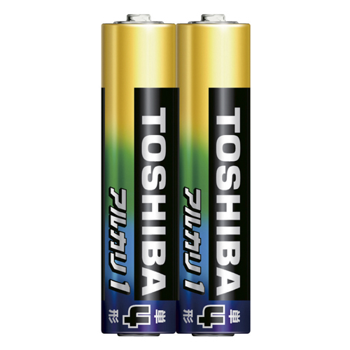 【東芝】アルカリ乾電池　アルカリ１　単4形　シュリンクパック　ＬＲ０３ＡＮ　２ＫＰ ２本/LR03AN 2KP