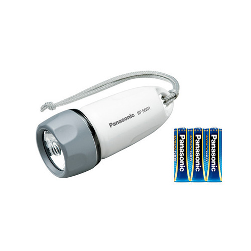 【パナソニック】乾電池エボルタＮＥＯ付きＬＥＤ防水ライト　エボルタＮＥＯ乾電池付 １個/BF-SG01N-W