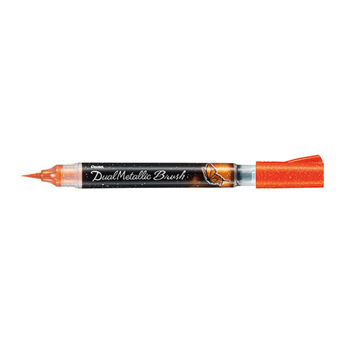 【ぺんてる】デュアルメタリック　ブラッシュ　ラメ筆ペン １本/XGFH-DF