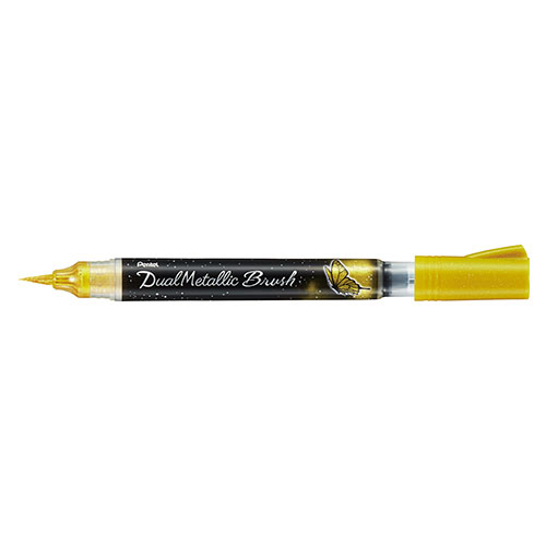 【ぺんてる】デュアルメタリック　ブラッシュ　ラメ筆ペン １本/XGFH-DX