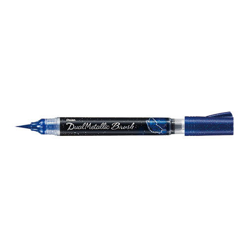 【ぺんてる】デュアルメタリック　ブラッシュ　ラメ筆ペン １本/XGFH-DC