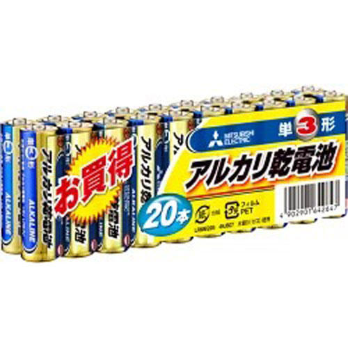 【三菱電機】アルカリ乾電池（Ｎタイプ）　シュリンクパック ２０本/LR6N/20S