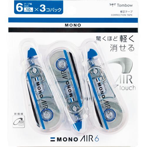 【トンボ鉛筆】修正テープモノエアー６　３Ｐパック ３個/KPB-326