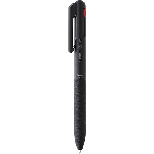 【ぺんてる】Calme　カルム　３色ボールペン　静音設計　油性ボールペン　０．５（黒・赤・青）（ブラック） １本/BXAC35A