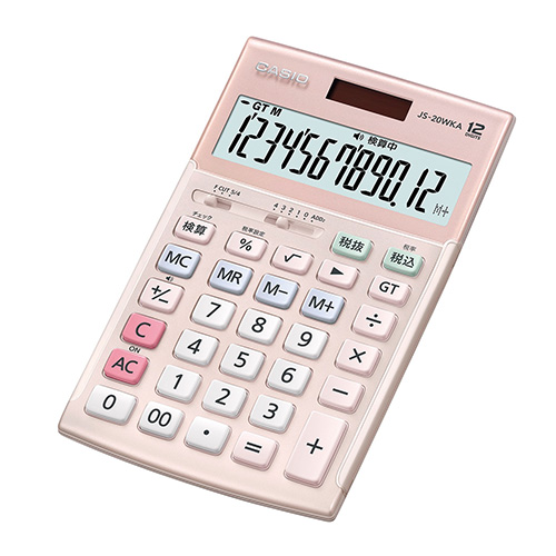 【カシオ】電卓（ピンク） １台/JS-20WKA-PK-N