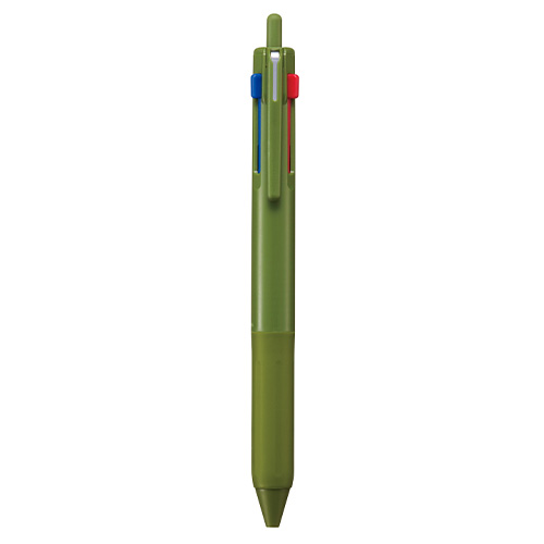 【三菱鉛筆】ジェットストリーム　３色ボールペン０．７（黒・赤・青）（ダークオリーブ） １本/SXE350707.18