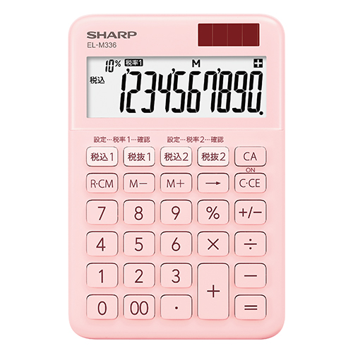 【シャープ】カラーデザイン電卓（ピンク） １台/EL-M336-PX