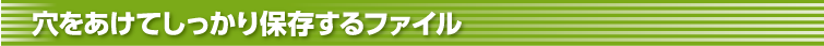 穴をあけてしっかり保存するファイル