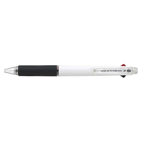 【三菱鉛筆】ジェットストリーム　３色ボールペン０．５（黒・赤・青）（本体色：白） １本/SXE340005.1