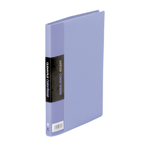 【キングジム】クリアーファイル　カラーベース（タテ型）　Ａ５判タテ型　２０ポケット（青） １冊/115Cアオ