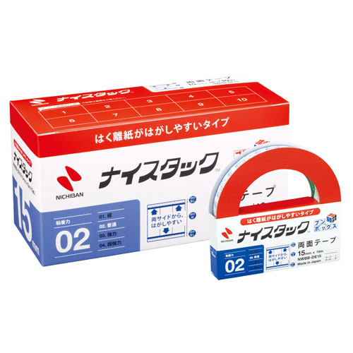 【ニチバン】はく離紙がはがしやすいタイプ　両面テープ １０巻/NWBB-DE15