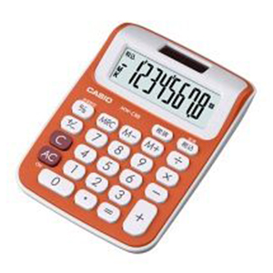 【カシオ】カラフル電卓　８桁　ミニジャストタイプ（フレッシュオレンジ） １ダイ/MW-C8B-RG-N