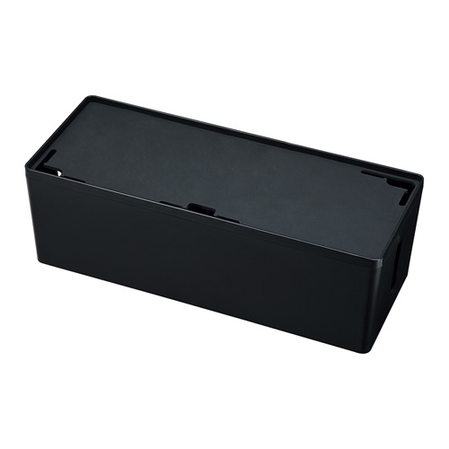 【サンワサプライ】ケーブル＆タップ収納ボックス　Ｌサイズ（ブラック） １個/CB-BOXP3BKN