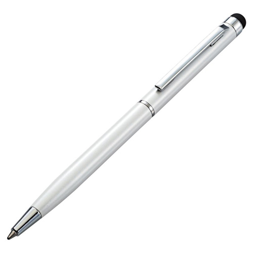 【エレコム】スマートフォン用タッチペン　大　ボールペン付１色　ホワイト（ホワイト） １個/P-TPLP01WH