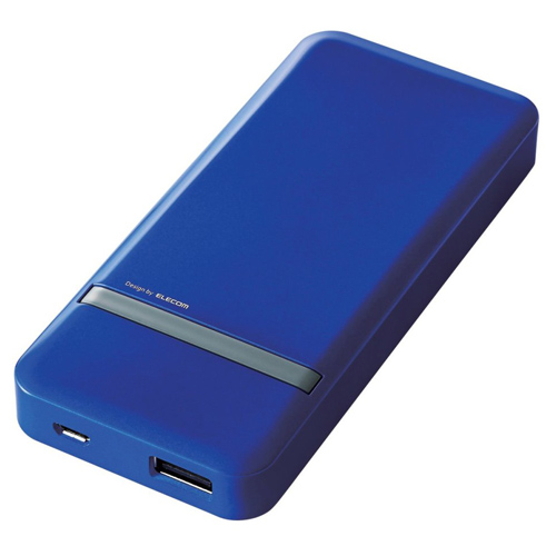 【エレコム】モバイルバッテリー　リチウムイオン電池　スマホ汎用　５０００ｍＡｈ　薄型　ブルー（ブルー） １個/DE-M01L-5020BU