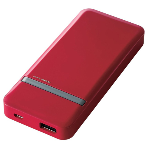 【エレコム】モバイルバッテリー　リチウムイオン電池　スマホ汎用　５０００ｍＡｈ　薄型　レッド（レッド） １個/DE-M01L-5020RD