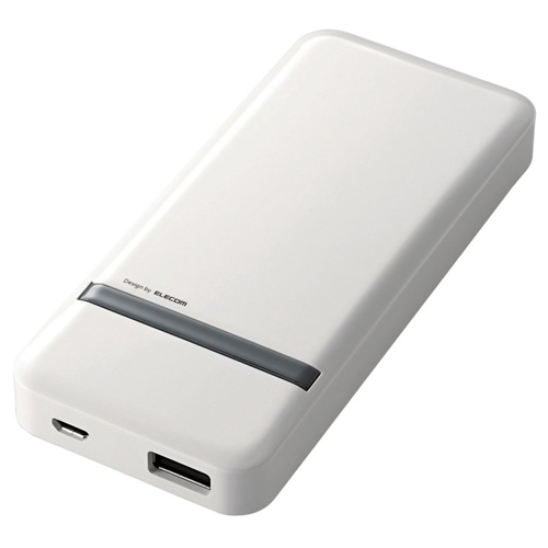 【エレコム】モバイルバッテリー　リチウムイオン電池　スマホ汎用　５０００ｍＡｈ　薄型　ホワイト（ホワイト） １個/DE-M01L-5020WH