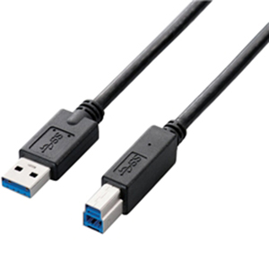 【エレコム】ＲｏＨＳ準拠　ＵＳＢ（Ａ　ｔｏ　Ｂ）ケーブル　１．０ｍ　ブラック　簡易パッケージ（ブラック） １本/USB3-AB10BK/RS