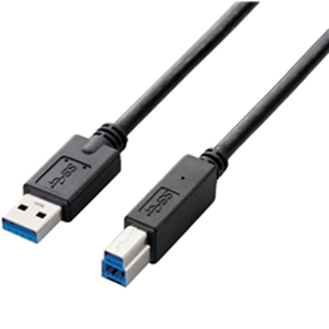 【エレコム】ＲｏＨＳ準拠　ＵＳＢ（Ａ　ｔｏ　Ｂ）ケーブル　２．０ｍ　ブラック　簡易パッケージ（ブラック） １本/USB3-AB20BK/RS