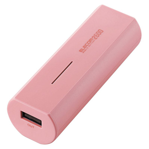 【エレコム】モバイルバッテリー　軽量コンパクト　同時充電対応　２６００ｍＡｈ／１．５Ａ　ピンク（ピンク） １個/DE-M02L-2615PN