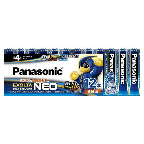 【パナソニック】アルカリ乾電池　エボルタネオ　単４形　１２本　お買い得パック １パック/LR03NJ/12SW