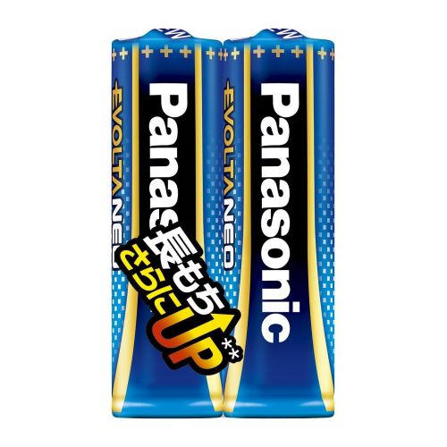 【パナソニック】アルカリ乾電池　エボルタネオ　単３形　２本　シュリンクパック １パック/LR6NJ/2S