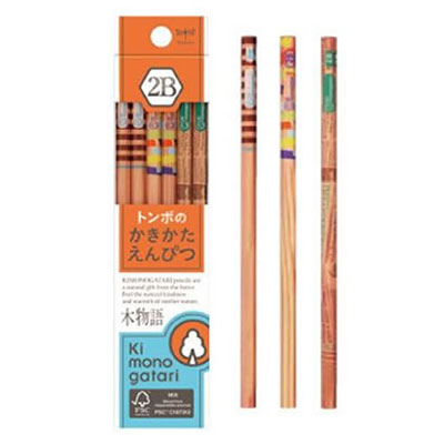 【トンボ鉛筆】かきかた鉛筆　Ｋｉ　ｍｏｎｏｇａｔａｒｉ　木物語　２Ｂ（オレンジ） １ダース/KB-KF03-2B